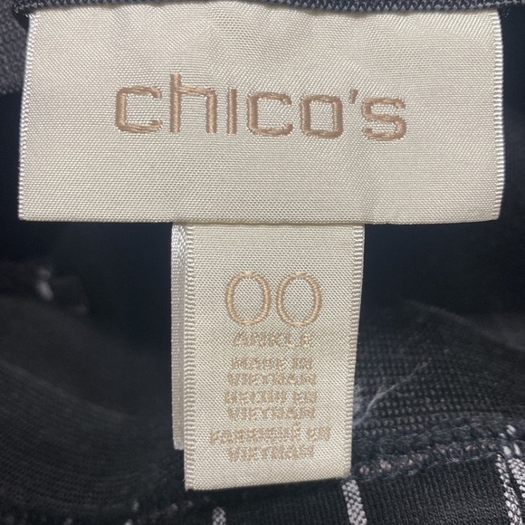 Chico’s black & cream windowpane pull on ankle pants size 00 - Picture 5 of 5